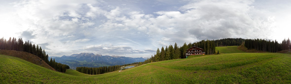 Planai, vor der Quellbodenhütte, 360 Grad Panorama